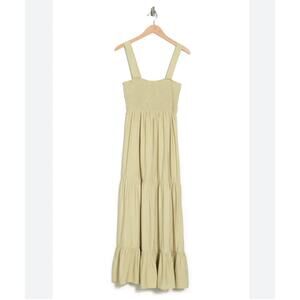 Sophie Rue Light Green Smocked Maxi Dress Small
